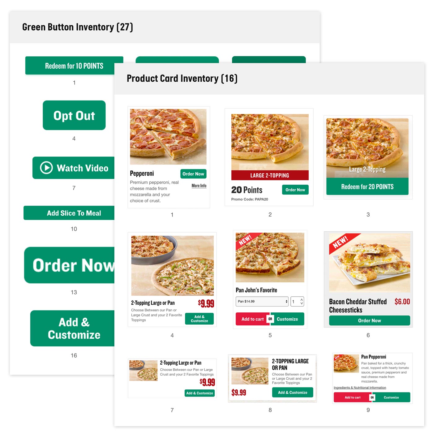 Papa John’s component inventory