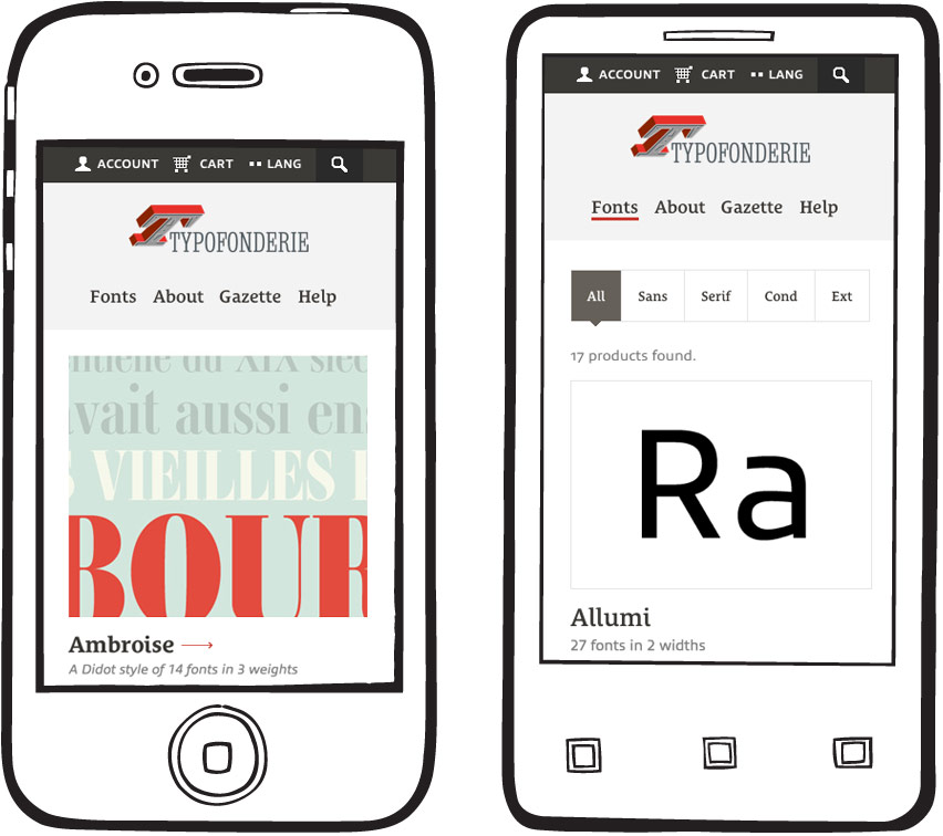 typofonderie mobile view